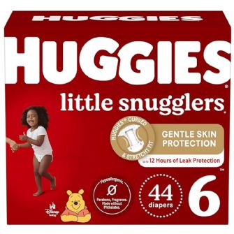 HUGGIES BABY DIAPERS, SIZE 6