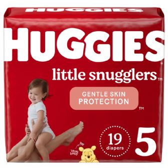 HUGGIES BABY DIAPERS, SIZE 5